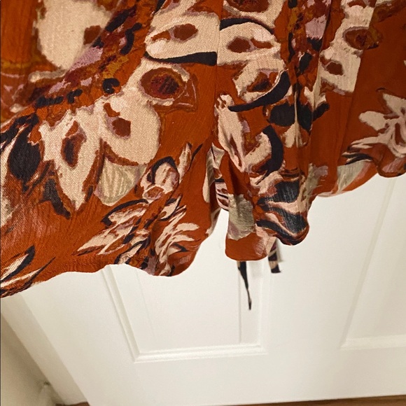 Free People Burnt Orange Black On The Edge Floral Romper - Picture 4 of 7